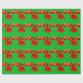 Papier Cadeau Bow rouge avec papier à enveloppement vert creux