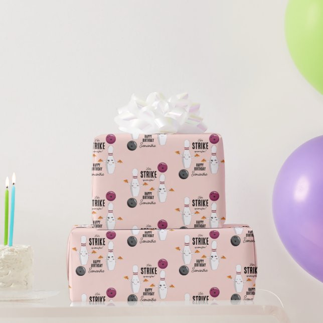 Papier Cadeau Bowling Pizza Grève Un Anniversaire de enfant Amus (Cadeaux de fête)