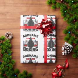 Papier Cadeau Boxe Anneau AJOUTER NOM Boxer Gym Speed Sac