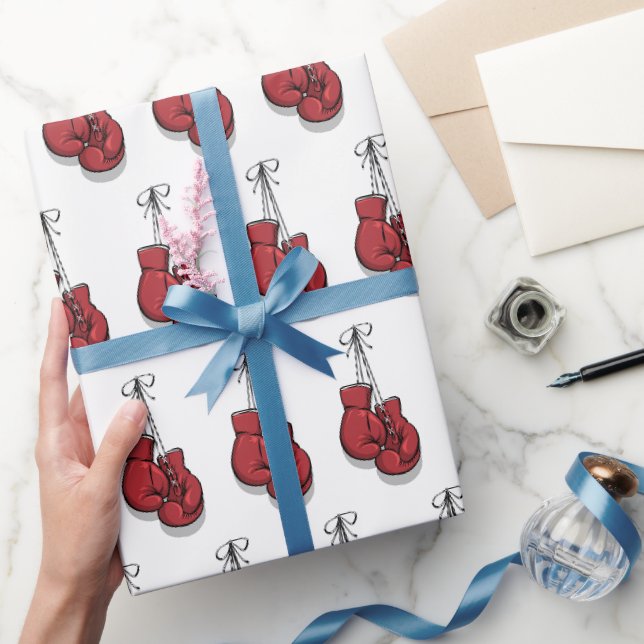 Papier Cadeau Boxe Anniversaire Fête Gants rouges (Cadeaux)