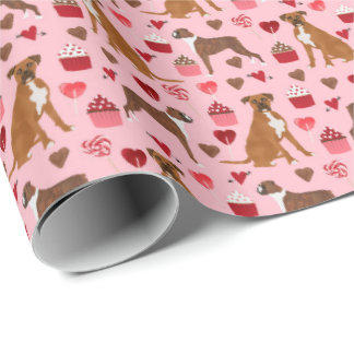 Papier Cadeau Boxer Chien Valentines Cadeau Envelopper