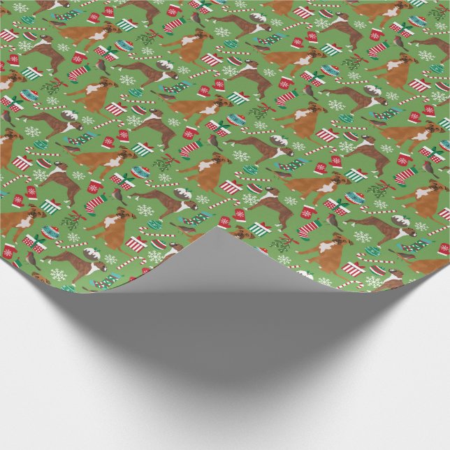 Papier Cadeau Boxer Dogs Christmas Cadeau (Coin)