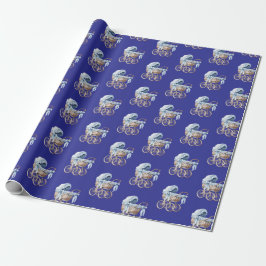 Papier Cadeau Boy oh Boy Blue Baby Carriage 