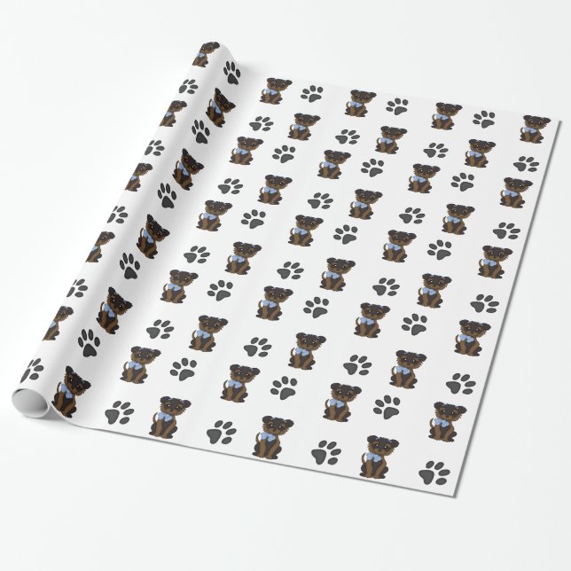 Papier Cadeau Boy Yorkshire Terrier (Déroulé)