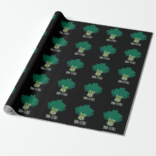 Papier Cadeau Bra-ccoli Funny Veggie Brocoli Bra Pun Dark BG