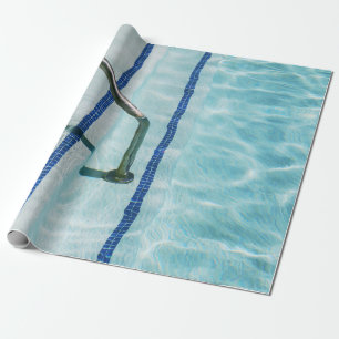 Papier Cadeau Bracelet noir sur piscine bleue