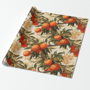 Papier Cadeau Branche Ripe orange