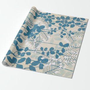 Papier Cadeau Branches feuilles Botanique Imprimer Vintage Japon