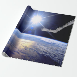 Papier Cadeau Bras robotisé de la navette spatiale en orbite ter