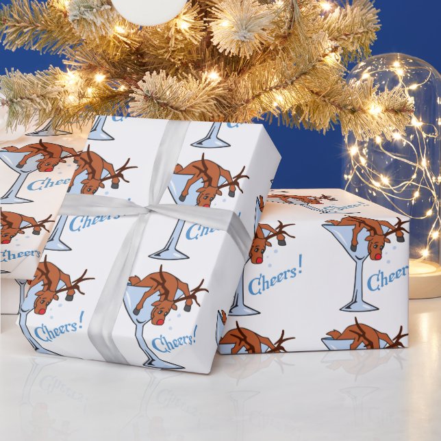 Papier Cadeau Bravo aux rennes (Vacances)