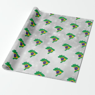 Papier Cadeau Brésil Brésil Drapeau Papier d'enveloppement de la