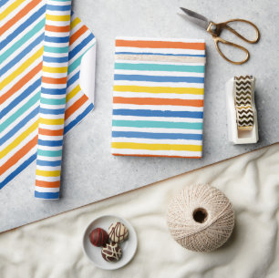 Papier Cadeau Bright Beach Striped Motif