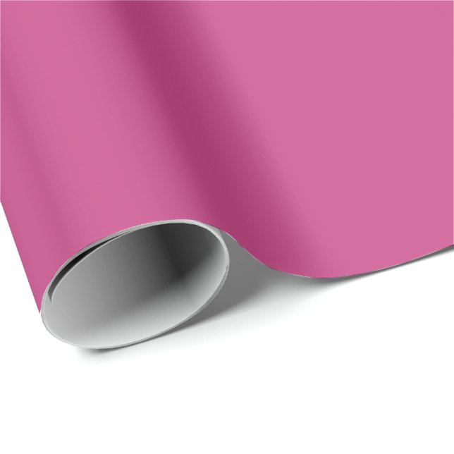 Papier Cadeau Bright Fall Fuchsia Solid Color Print (Coin rond)