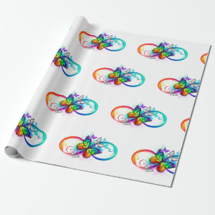 Papier Cadeau Bright infinity with rainbow butterfly