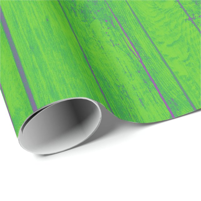 Papier Cadeau Bright Mint Green Bamboo Wood Emerald Meadow (Coin rond)