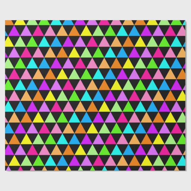 Papier Cadeau Bright Triangle Groovy Print Gift Wrapping Paper (Plat)