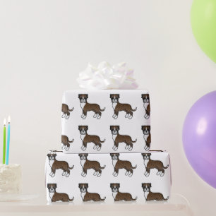 Papier Cadeau Brinder Boxer mignon Motif de dessin