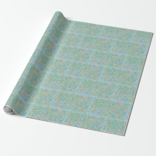 Papier Cadeau brique bleue motif art abstrait couleur pastel