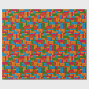 Papier Cadeau Brique de construction colorée