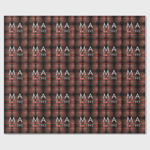 Papier Cadeau Brique de pierre rustique marron ajoutez nom lettr