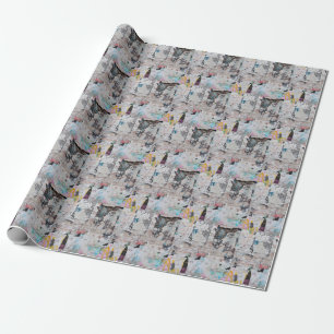 Papier Cadeau Brique patinée : Mur d'affiches urbaines.