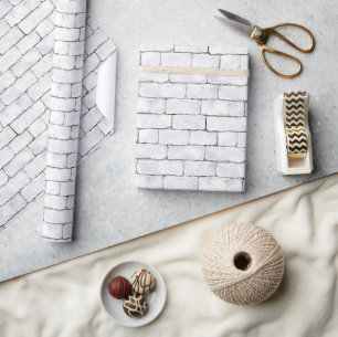 Papier Cadeau Briques Blanches