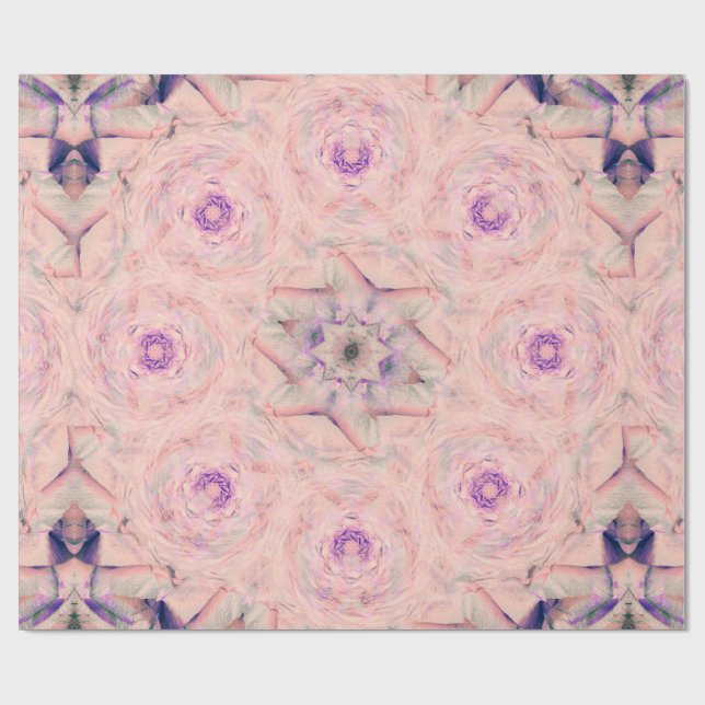 Papier Cadeau Broche Rose Lilas (Plat)