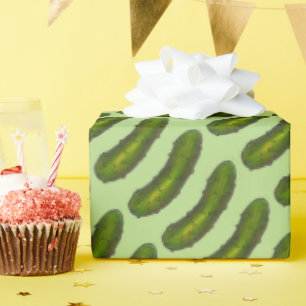 Papier Cadeau Brochets à coller vert - Aliment Imprimer Kosher S