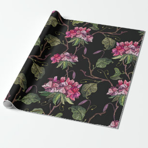 Papier Cadeau Broderie fleurs de géranium sans couture motif