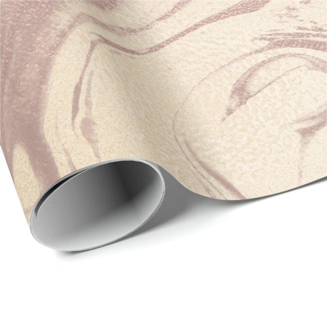 Papier Cadeau Bronze ivoire fine Abstrait en marbre moulé verre (Coin rond)