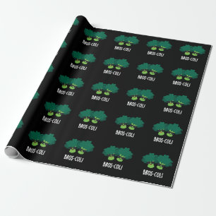 Papier Cadeau Bros-coli Fantaisie Veggie Brocoli Pun Dark BG