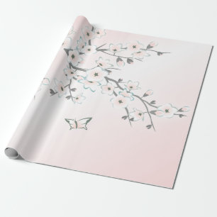Papier Cadeau Brosse à menthe en fleurs de cerisier