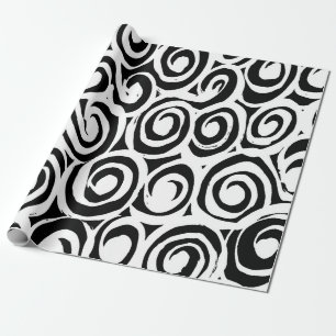 Papier Cadeau Brosse le motif de grunge. Vintage blanc et noir.