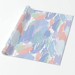 Papier Cadeau Brosses colorées abstrait motif