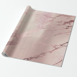 Papier Cadeau Brosses en pierre de marbre Abstrait rose Gold Gru