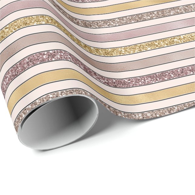 Papier Cadeau Brousse Parties scintillant Or (Coin rond)