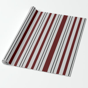 Papier Cadeau Brown Black Stripes Moderne Minimaliste Enveloppem