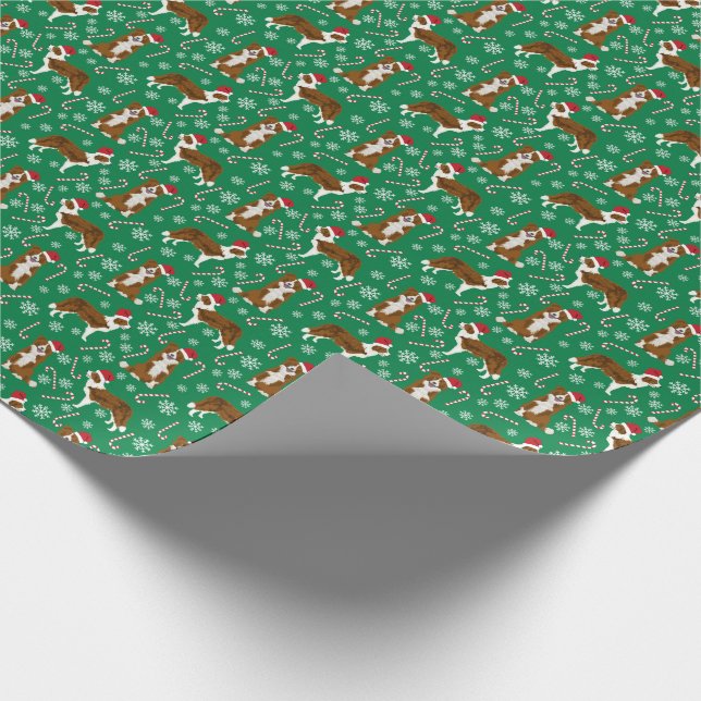 Papier Cadeau Brown Collie Doigt de Noël (Coin)