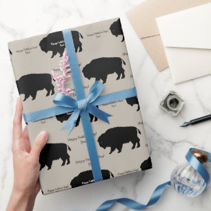 Papier Cadeau Brown et caramel Rustique Moose Elk Message person