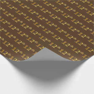 Papier Cadeau Brown, Faux Gold 12e (Douzième)