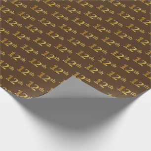 Papier Cadeau Brown, Faux Gold 12e (Douzième)