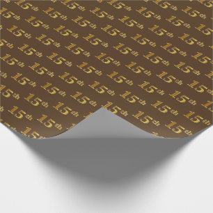 Papier Cadeau Brown, Faux Gold 15e (quinzième) événement