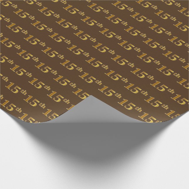 Papier Cadeau Brown, Faux Gold 15e (quinzième) événement (Coin)