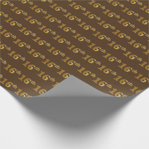 Papier Cadeau Brown, Faux Gold 16e (seizième) événement
