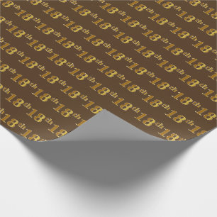 Papier Cadeau Brown, Faux Gold 18e (dix-huitième)