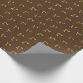 Papier Cadeau Brown, Faux Gold 1er (Premier) Papier d'enveloppem