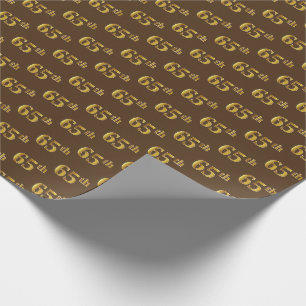 Papier Cadeau Brown, Faux Gold 65e (Soixante-cinquième)