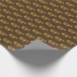 Papier Cadeau Brown, Faux Gold 69e (Soixante-Neuvième)