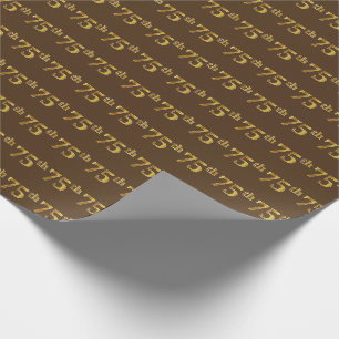 Papier Cadeau Brown, Faux Gold 75e (Soixante-quinzième)