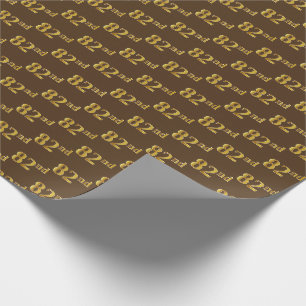 Papier Cadeau Brown, Faux Gold 82e (Quatre-vingt-deuxième)